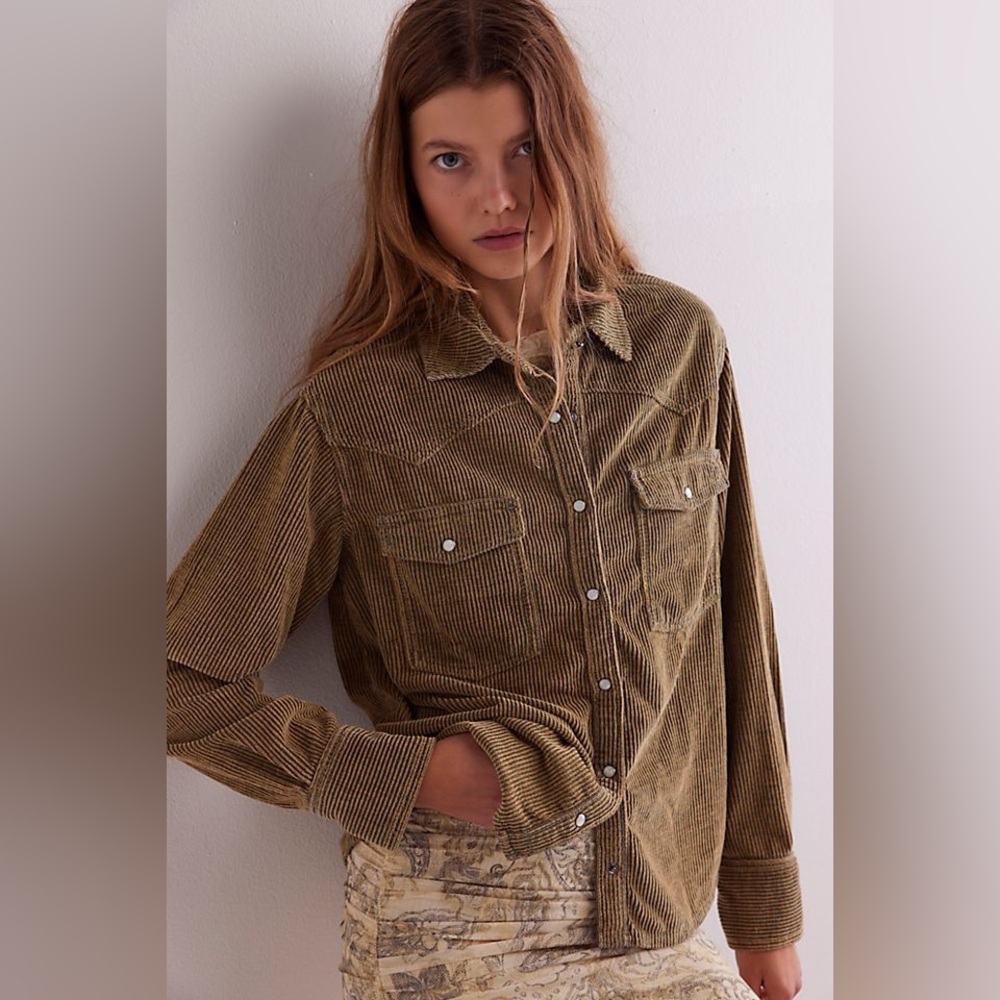 Free People We The Free Hideaway Cord Shirt
